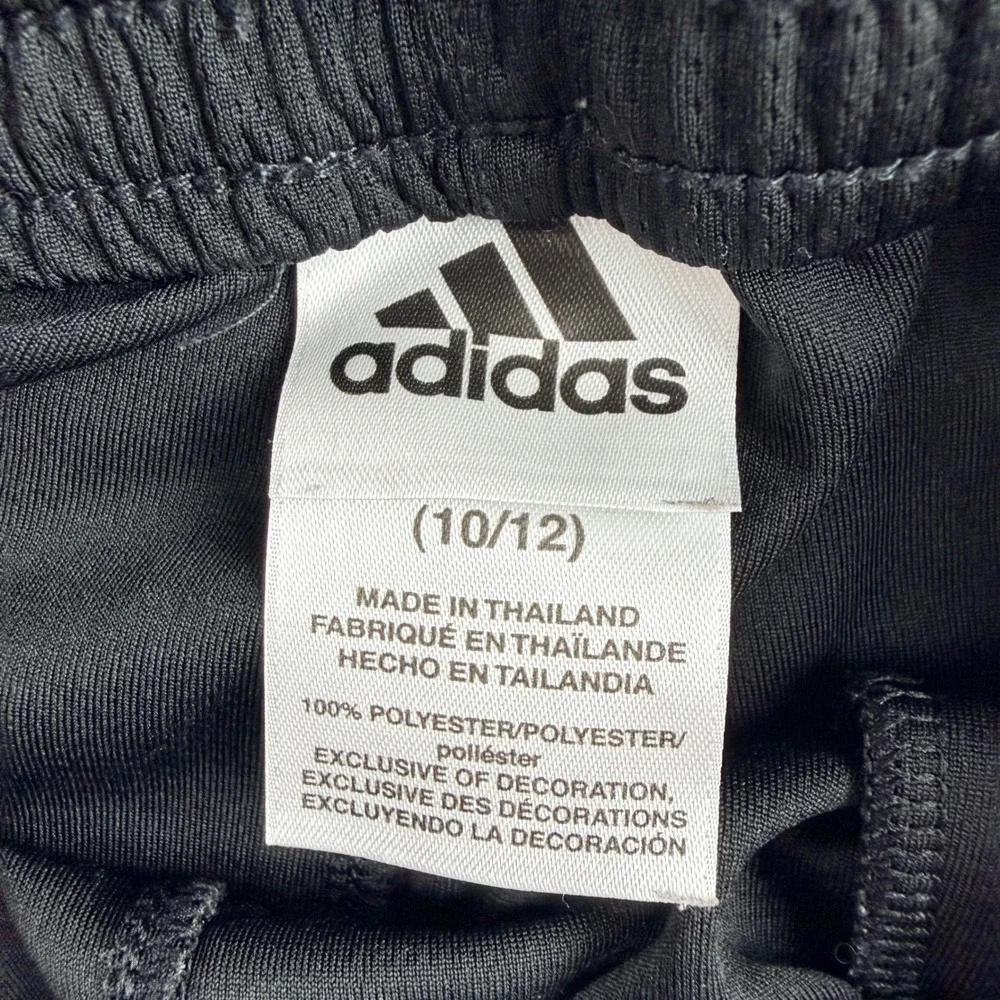 Adidas Boys Black White 3-Stripe Athletic Shorts Size 10/12 AH5503
